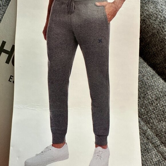 New Hurley Jogger Pant Men's Size XXL Grey Slim Fit Soft Fleece Drawstring - Picture 15 of 16